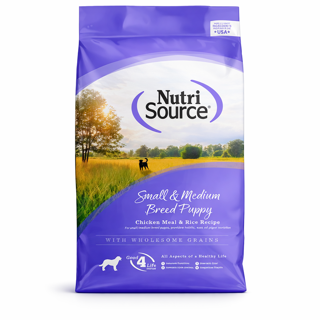 NutriSource Small & Medium Breed Puppy – Chicken Meal & Rice Recipe